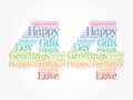 Happy 44th birthday word cloud, holiday concept background Royalty Free Stock Photo