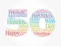 Happy 50th birthday word cloud, holiday concept background Royalty Free Stock Photo