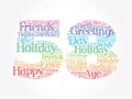 Happy 58th birthday word cloud, holiday concept background