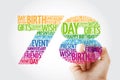 Happy 78th birthday word cloud with marker, collage concept Royalty Free Stock Photo