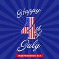 Happy 4th of July background. Fourth of July design. USA Independence day decoration. Vector illustration. Royalty Free Stock Photo
