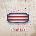 Happy 4th of July Banner in American Flag Style