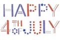 Happy 4th of July card paper cut background