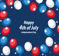 Happy 4th july greeting card, poster, frame. American Independence Day template for your design. Vector illustration. Royalty Free Stock Photo