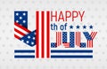 Happy 4th of July greeting card for USA Independence Day. Vector illustration. Royalty Free Stock Photo