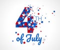 Happy 4th of July greeting card vector background Royalty Free Stock Photo