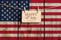 Happy 4th of July Greeting. Congratulations on Independence Day Royalty Free Stock Photo