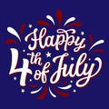 Happy 4th of July. Hand lettering Royalty Free Stock Photo
