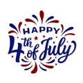 Happy 4th of July. Hand lettering Royalty Free Stock Photo