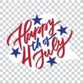 Happy 4th of July - hand-writing, calligraphy,