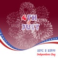 Happy 4th July independence day with fireworks bacground Royalty Free Stock Photo