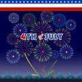 Happy 4th July independence day with fireworks bacground Royalty Free Stock Photo