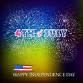 Happy 4th July independence day with fireworks bacground Royalty Free Stock Photo