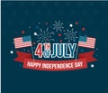Happy 4th of july independence day greeting card with american flag Royalty Free Stock Photo