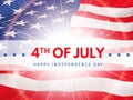 Happy 4th of july, independence day - poster with the flag of the United States of America. Usa independence day celebration Royalty Free Stock Photo