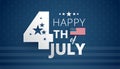 Happy 4th of July Independence Day USA - blue background vector Royalty Free Stock Photo