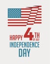 Happy 4th of July Independence Day USA vector poster Royalty Free Stock Photo