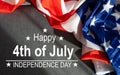 Happy 4th of July Typography Over Fireworks Sky Background Royalty Free Stock Photo