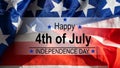 Happy 4th of July Typography Over Fireworks Sky Background Royalty Free Stock Photo