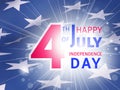 Happy 4th of July US Independence Day - greeting poster Royalty Free Stock Photo