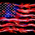 Happy 4th of July USA flag design illustration with Fire effect Royalty Free Stock Photo