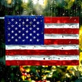 Happy 4th of July USA flag design illustration water effect Royalty Free Stock Photo