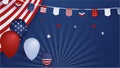 Happy 4th of July USA Independence Day background with American national flag. Universal US American banner. Vector illustration. Royalty Free Stock Photo