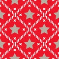 Happy 4th of July, USA Independence Day background. Vector seamless flag pattern, blue star and red stripes. Abstract design