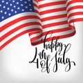 Happy 4th of july USA independence day banner with american flag Royalty Free Stock Photo
