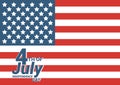 Happy 4th of July USA Independence Day greeting card with waving american national flag and hand lettering text design. Vector Royalty Free Stock Photo