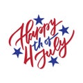 Happy 4th of July - vector typography,