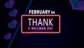 Happy Thank a Mailman Day, February 04. Calendar of February Neon Text Effect, design