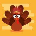 Happy thanks giving card with turkey