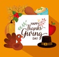 Happy thanks giving set icons