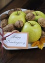 Happy Thanksgiving Autumn Fall harvest closeup Royalty Free Stock Photo