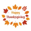 Happy Thanksgiving Autumn Leaves Design Royalty Free Stock Photo