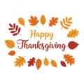 Happy Thanksgiving Autumn Leaves Design Royalty Free Stock Photo