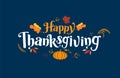 Happy Thanksgiving, Autumn, Typography, Calligraphy design, vector illustration