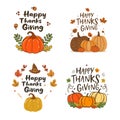 Happy thanksgiving Autumn vector Bundle