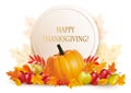 Happy Thanksgiving background with colorful autumn leaves Royalty Free Stock Photo