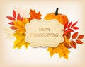 Happy Thanksgiving background with colorful autumn leaves Royalty Free Stock Photo