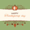 Happy Thanksgiving background with decorative vignettes and autumn ornates