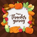 Happy thanksgiving background with flat icon.