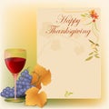 Happy Thanksgiving background with grapes Royalty Free Stock Photo