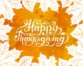 Happy Thanksgiving background. Hand Lettered Text