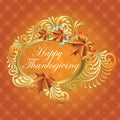 Happy Thanksgiving background with maple leaf Royalty Free Stock Photo