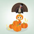 Happy thanksgiving background with turkey