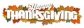 Happy Thanksgiving Banner Art Autumn Leaves Royalty Free Stock Photo