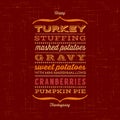 Happy Thanksgiving card with menu