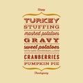 Happy Thanksgiving card with menu Royalty Free Stock Photo